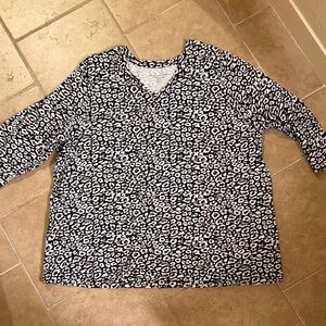 Jessica London 26/28 Women's Black and White Patterned Top